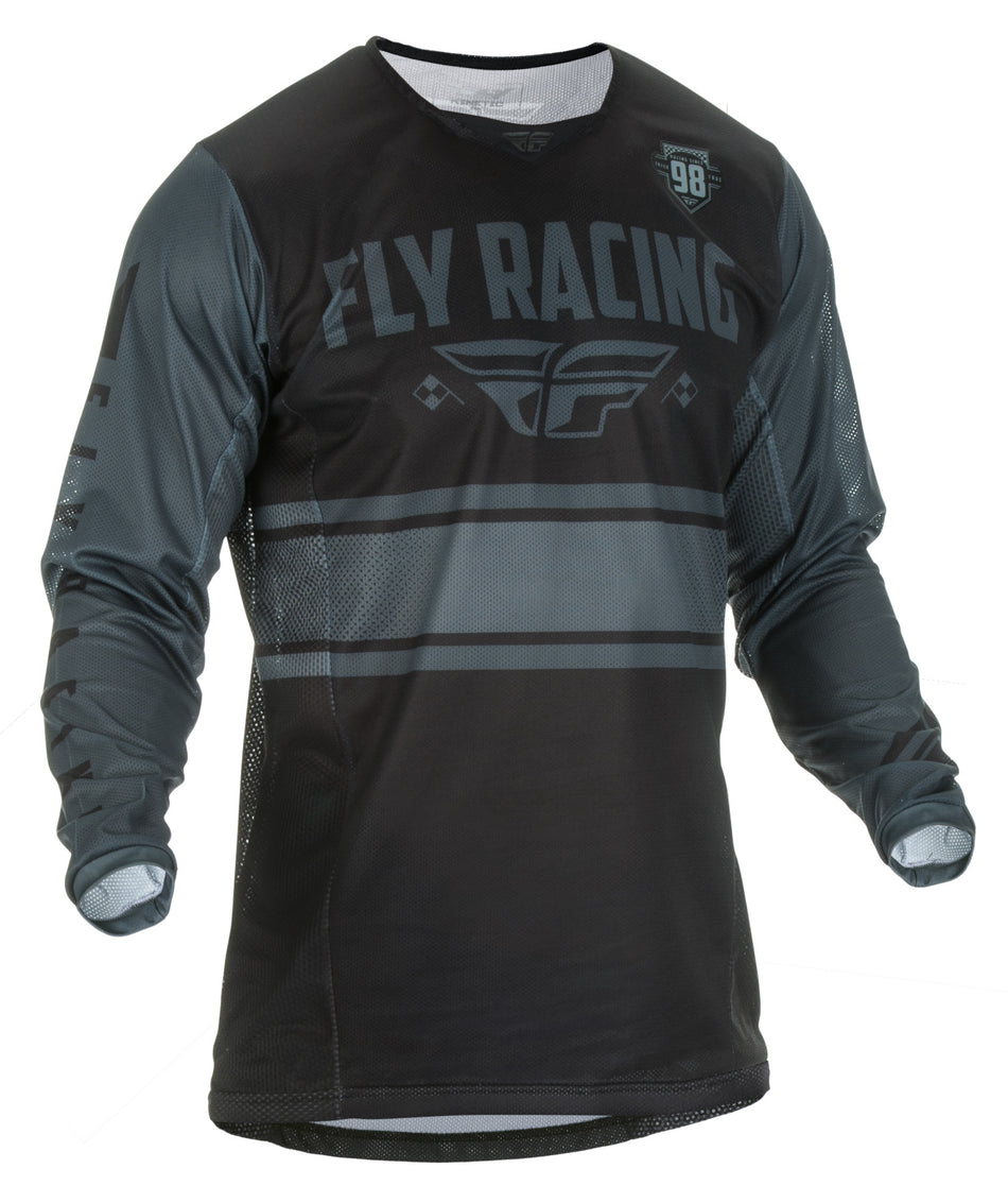 FLY RACING Kinetic Mesh Era Jersey Black/Grey Yx 372-320YX