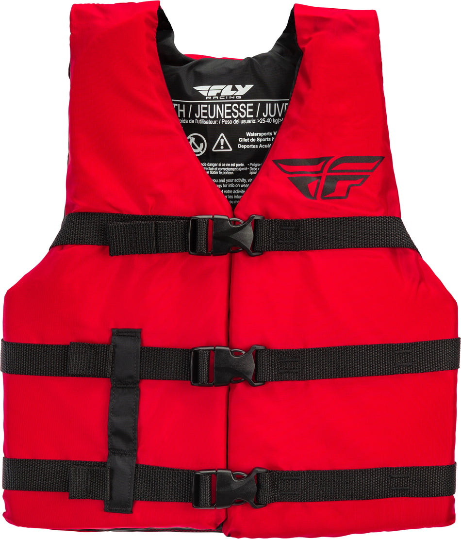 FLY RACING Youth Nylon Vest Red 112224-100-002-20