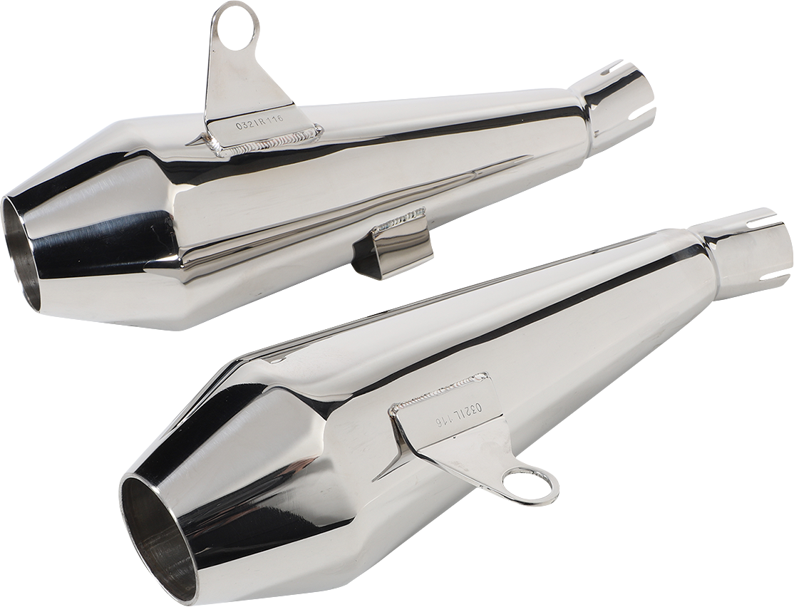 BRITISH CUSTOMS Shorty Predator Pro™ Mufflers - Polished BC902-116-P