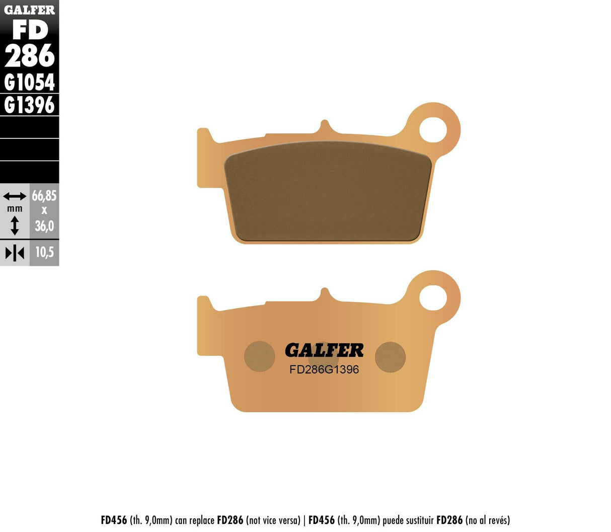 GALFER Brake Pads Sintered Fd286g1396 FD286G1396