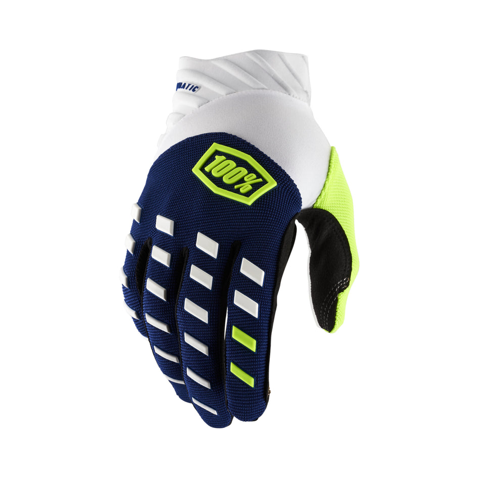 100% Airmatic Gloves Navy/White Md 10000-00016