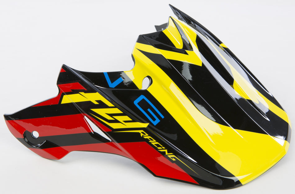 FLY RACING F2 Carbon Helmet Visor Red/Black/Yellow 73-4672
