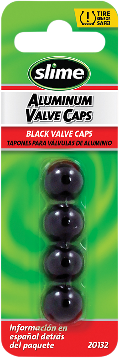 SLIME Valve Stem Caps - Black - 4 Pack 20132