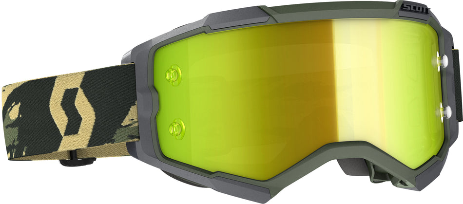 SCOTT Fury Goggle Miltary Camo Khaki Yellow Chrome Works 272828-6800289