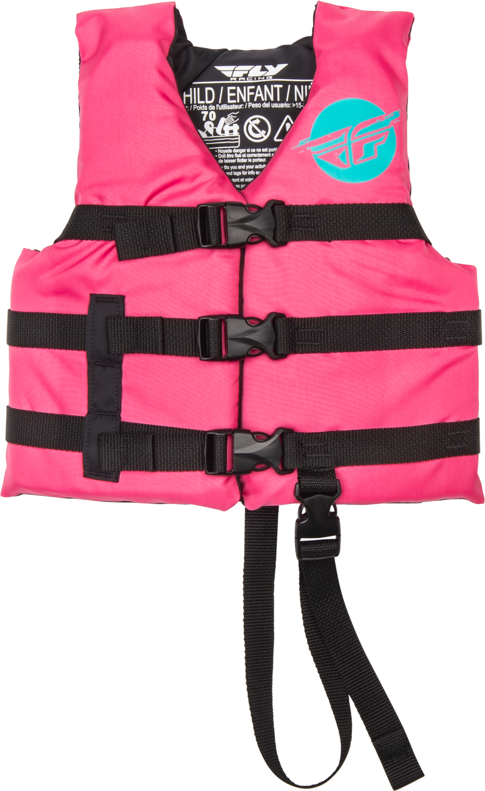 FLY RACING Child Flotation Vest Neon Pink/Teal 221-30320