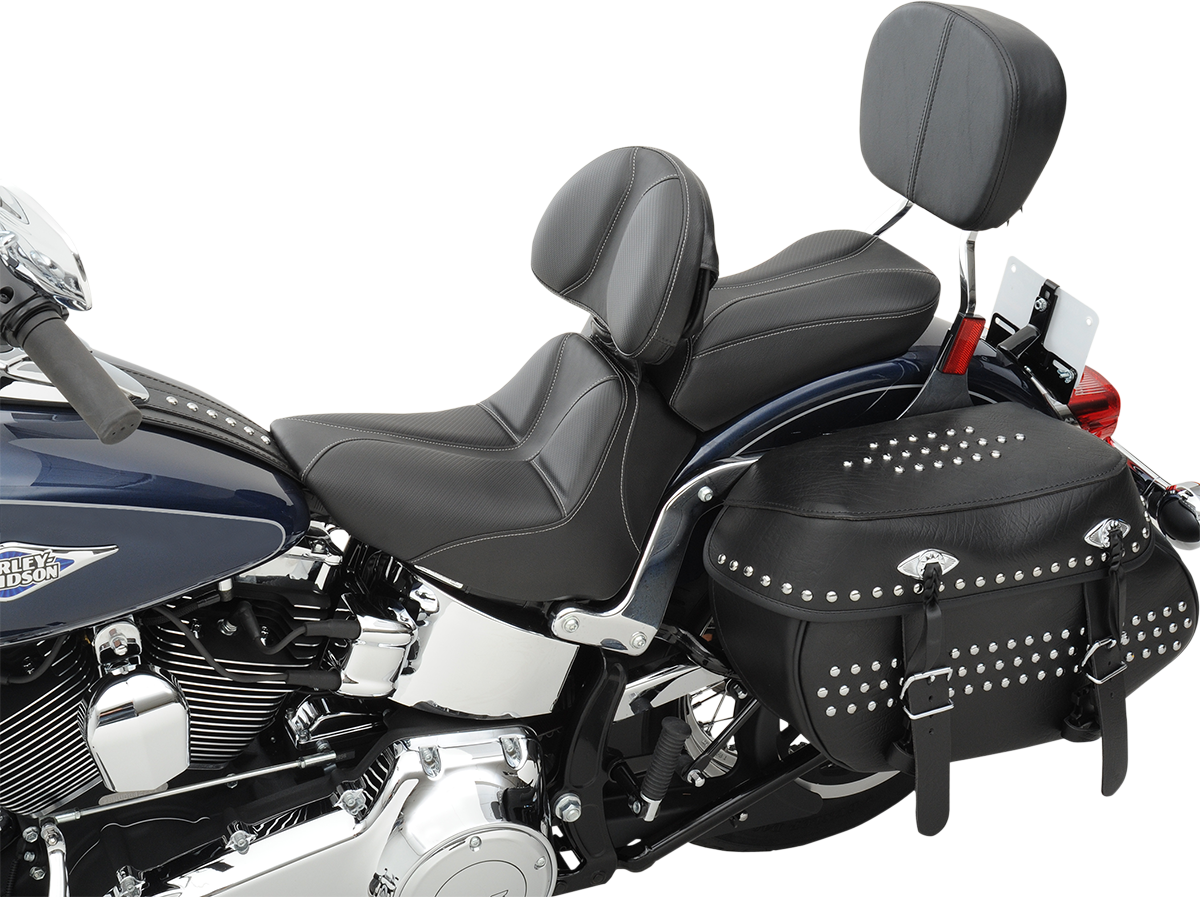 Asiento individual SADDLEMEN Dominator - Cosido - Negro con costuras grises - FLSTC/N '06-'17 806-15-0042 