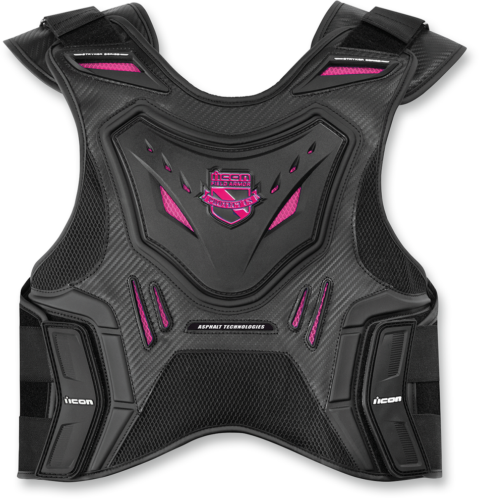 Chaleco ICON Field Armor Stryker para mujer - Negro/Rosa - S/M 2701-0513 