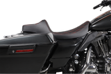 DRAG SPECIALTIES Extended Reach Predator III Seat - Double Diamond - Black w/ Red Thread NOT A 2-UP SEAT 8011371