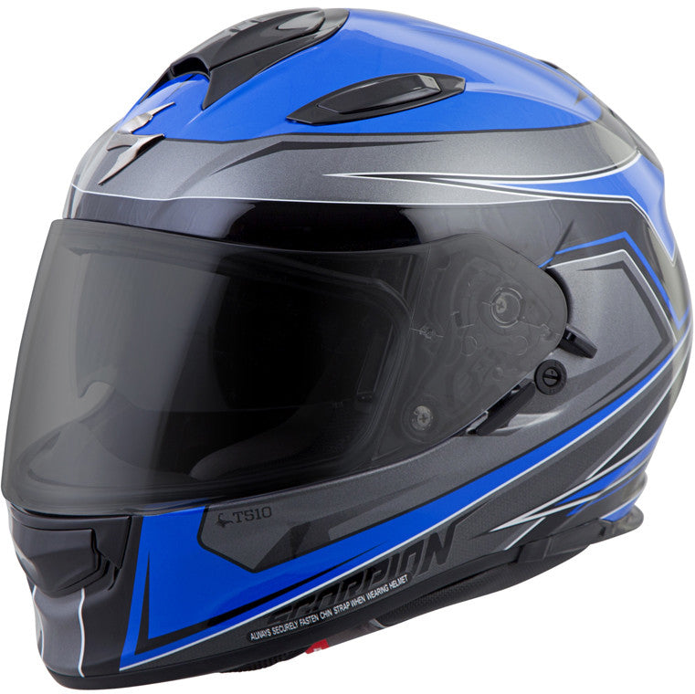 SCORPION EXO Exo-T510 Full-Face Helmet Tarmac Blue/Black Md T51-1024