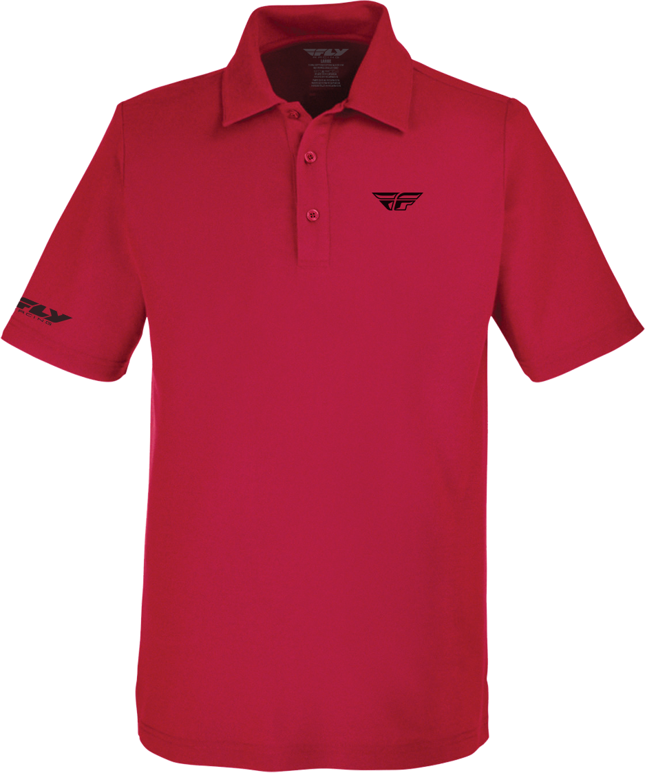FLY RACING Fly Performance Polo Red Lg 352-6012L