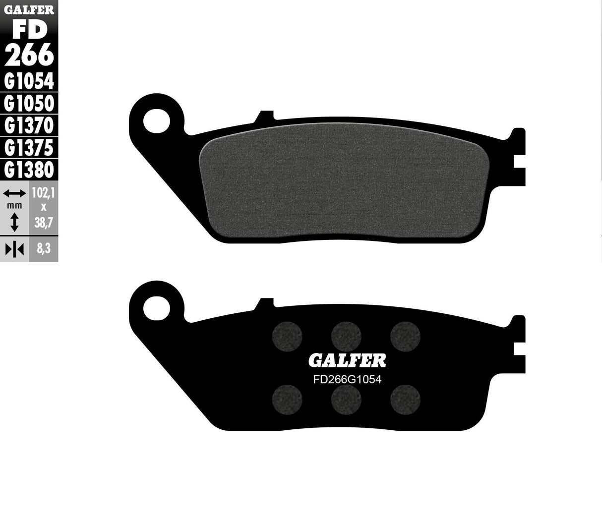 GALFER Brake Pads Semi Metallic Fd266g1054 FD266G1054