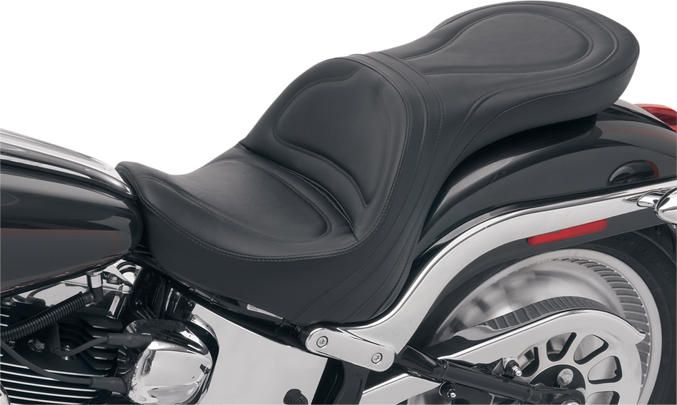 SADDLEMEN Seat - Explorer - Without Backrest - Stitched - Black - FXSTD 8250JS