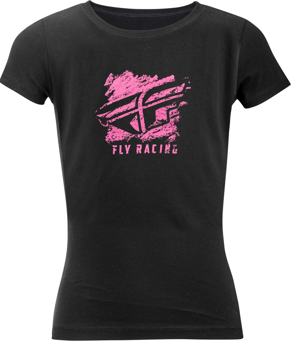 FLY RACING Fly Girl's Crayon Tee Black Yl 356-0450YL