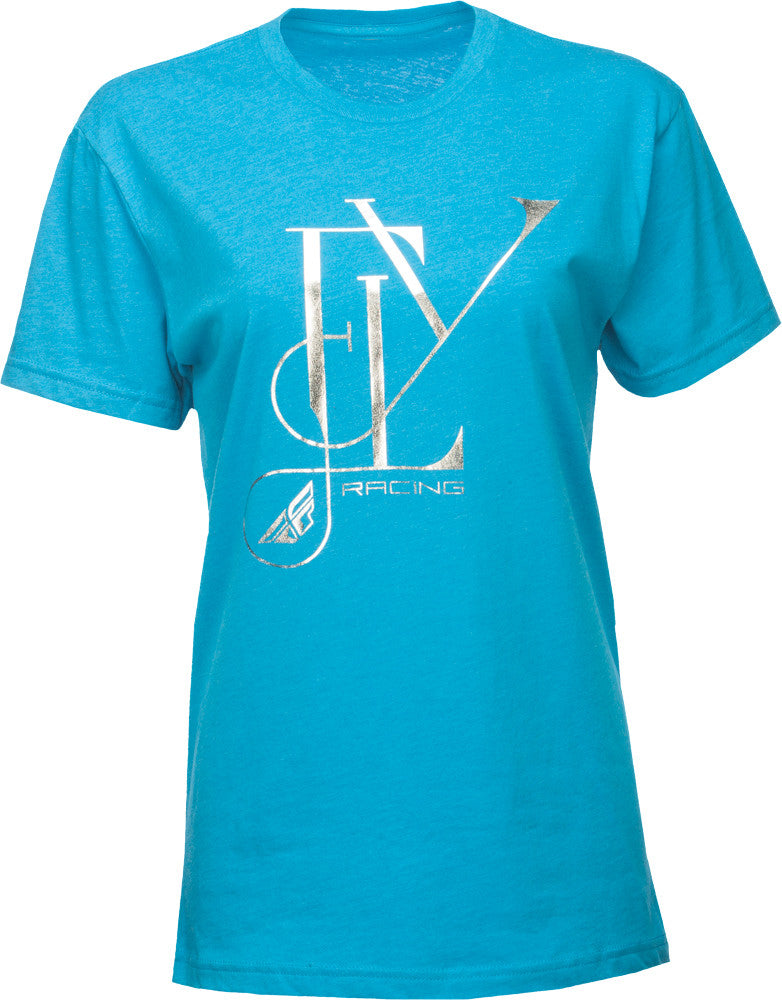 FLY RACING Fancy Standard Fit Ladies Tee Turquoise L 356-0331L