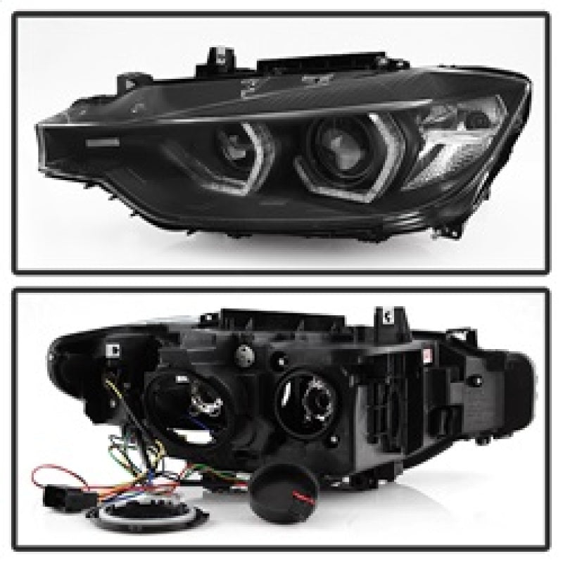 Spyder 12-14 BMW F30 3 Series 4DR Projector Headlights - LED DRL - Black (PRO-YD-BMWF3012-DRL-BK) 5084347