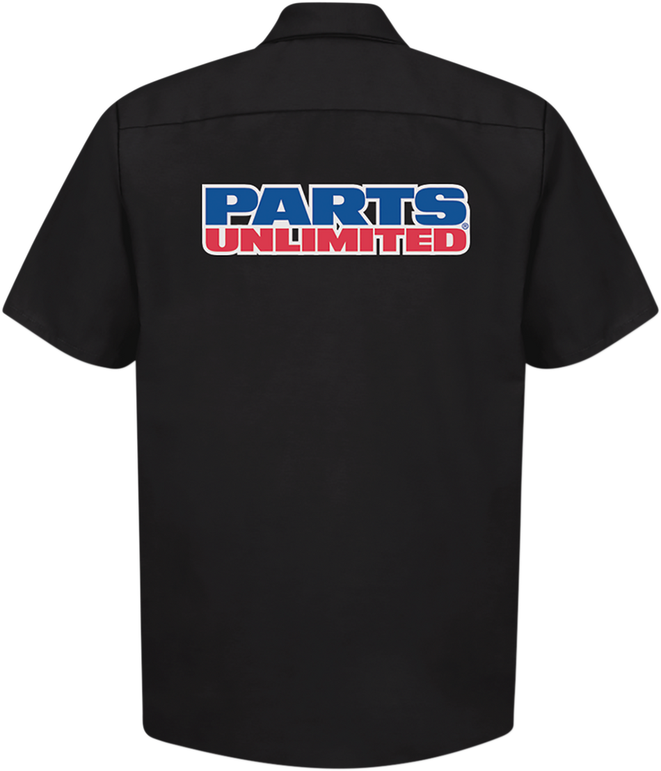 THROTTLE THREADS Parts Unlimited Shop Shirt - Black - 4XL PSU37ST24BK4X