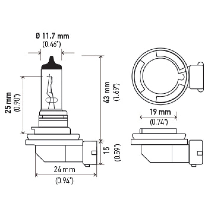 Hella Optilux H8 12V/35W XB Xenon White Bulb (pair) LAH71071372