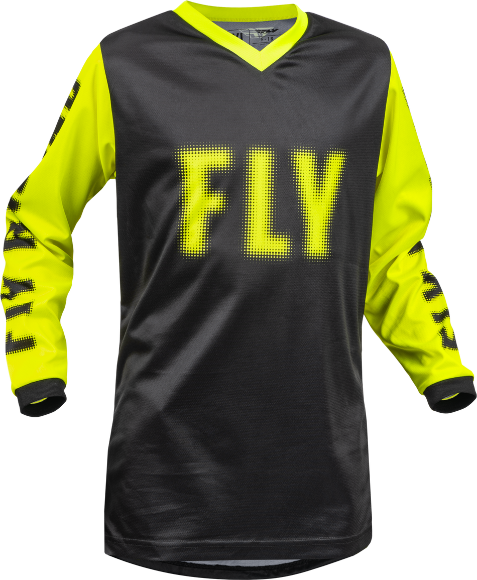 FLY RACING Youth F-16 Jersey Black/Hi-Vis Yx 376-220YX