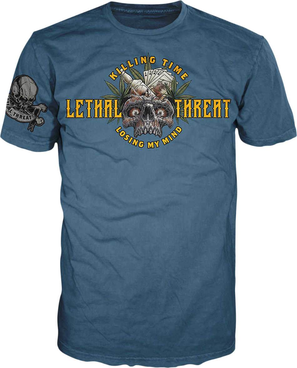 LETHAL THREAT Killing Time T-Shirt - Blue - Large VV40175L