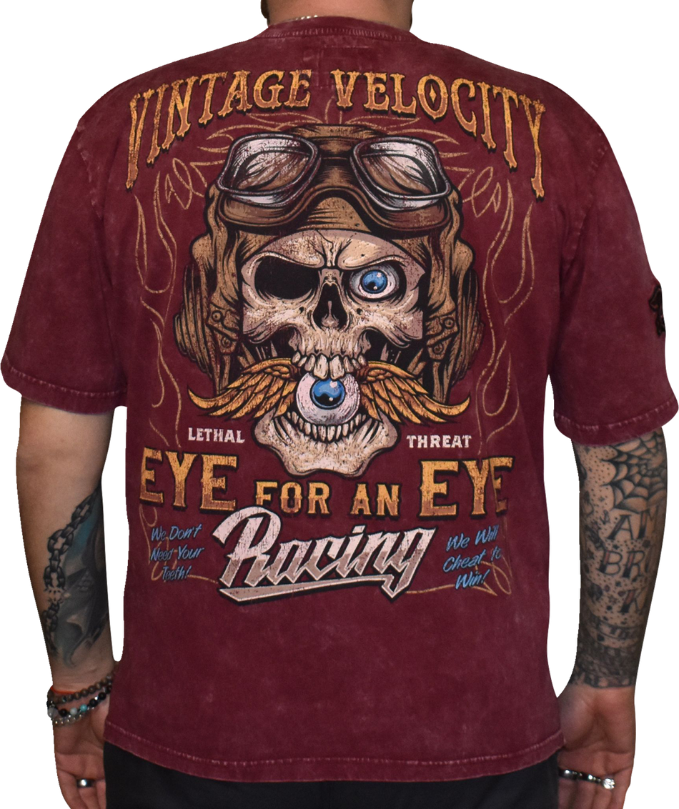 LETHAL THREAT Vintage Velocity Eye for an Eye T-Shirt - Red - Medium VV40179M