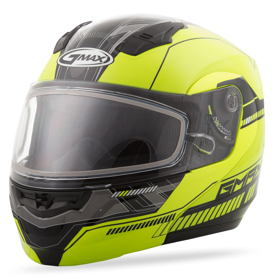GMAX Md-04s Modular Quadrant Snow Helmet Hi-Vis Yellow/Black Xl G2041687 TC-24