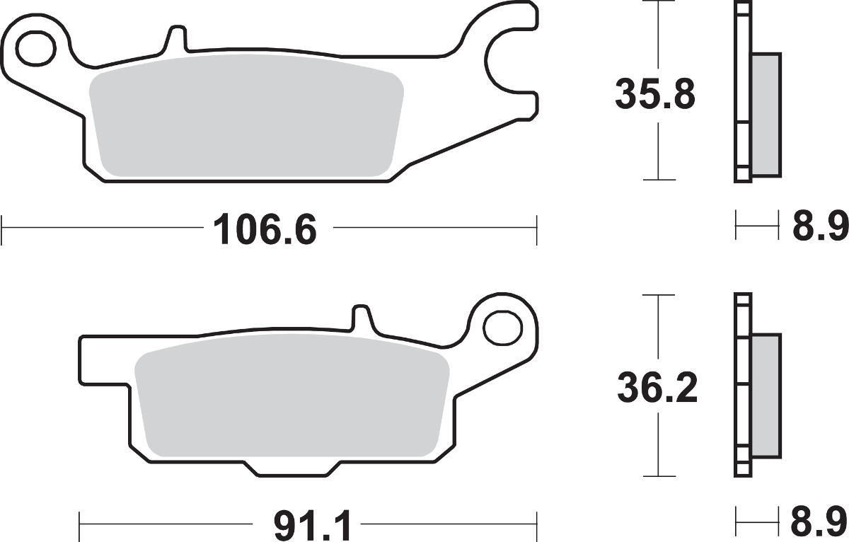 SBS Off-Road Sintered Brake Pads - YFM 852SI