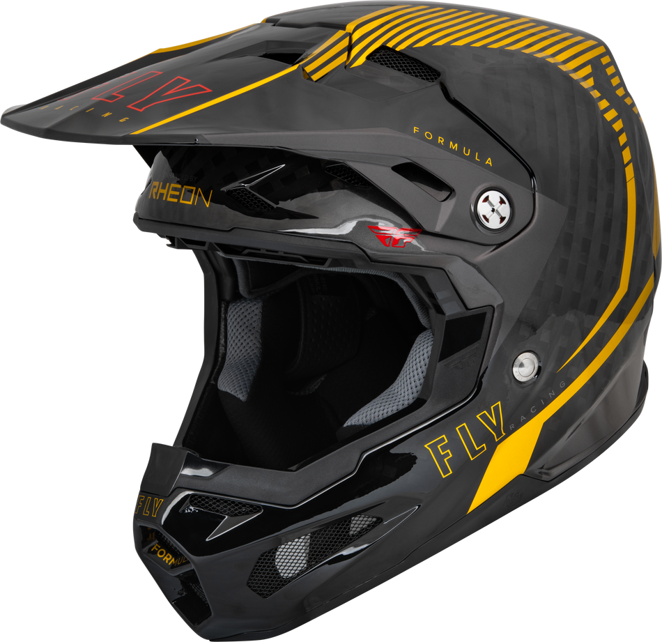 FLY RACING Youth Formula Carbon Tracer Helmet Gold/Black Yl 73-4441YL