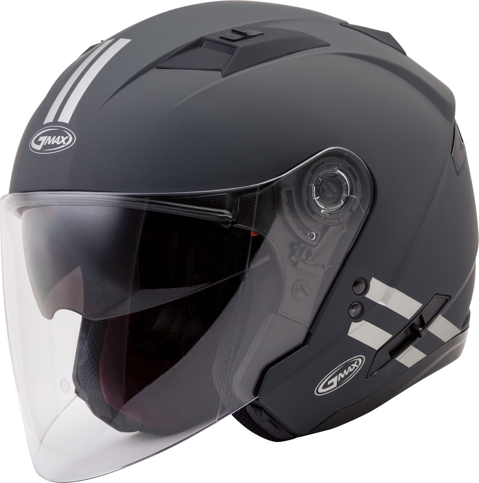 GMAX Of-77 Open-Face Downey Helmet Matte Grey/Silver Md G3774025