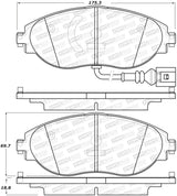 StopTech 14-18 Audi S3 Street Performance Front Brake Pads 308.1633