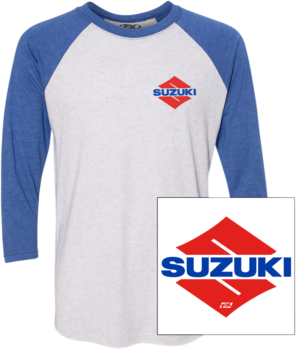 FACTORY EFFEX Suzuki Wedge T-Shirt - Weiß/Royalblau - XL 23-87426 