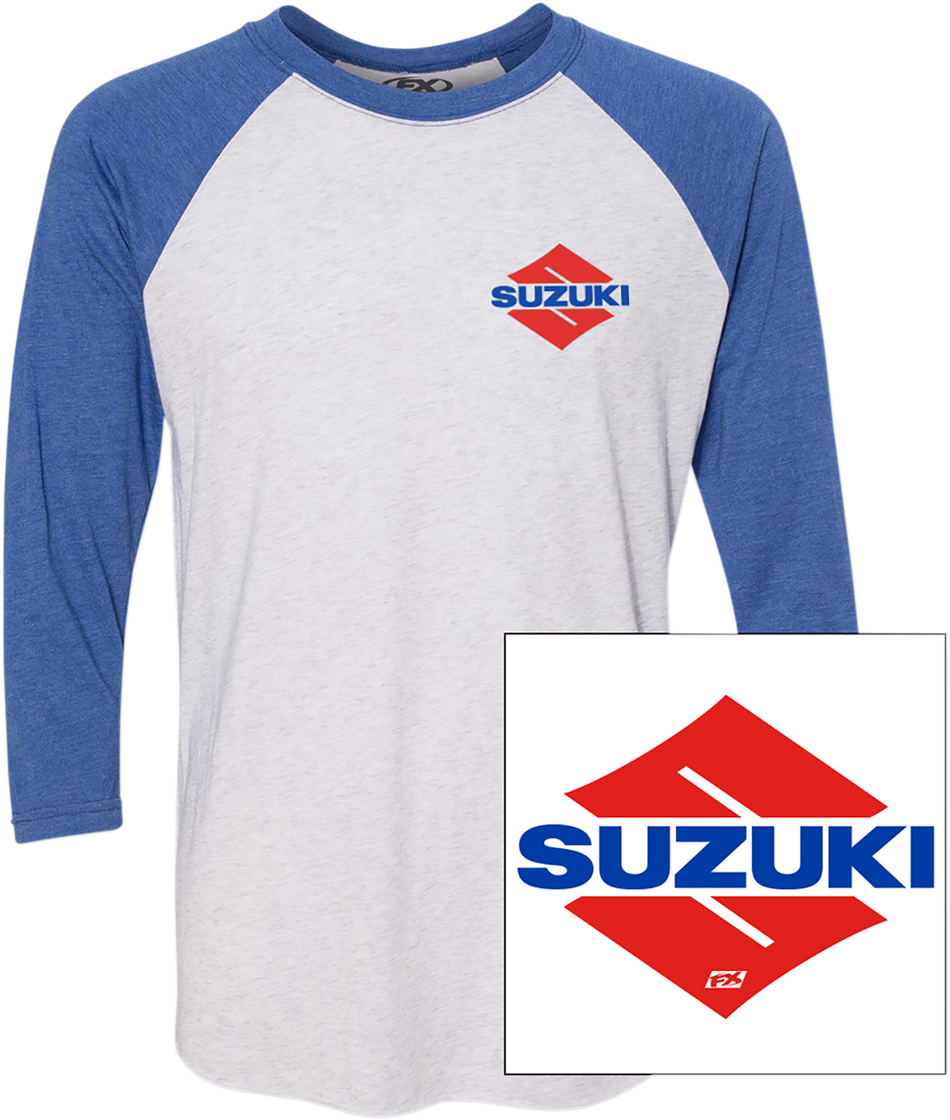 FACTORY EFFEX Suzuki Wedge T-Shirt - White/Royal - 2XL 23-87428