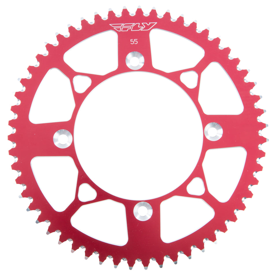 FLY RACING Rear Sprocket Aluminum 55t-420 Red Hon OLD 201-55 RED