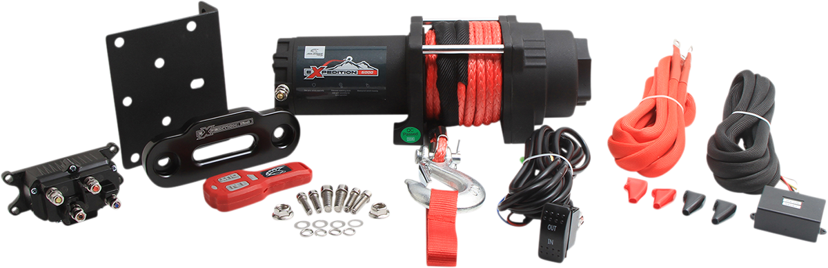 ALL BALLS Winch - 6000 LB - Synthetic Rope - 4 Bolt 431-01027