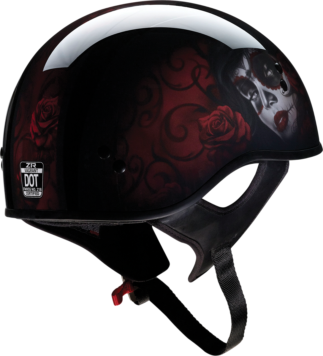 Casco Z1R Vagrant - Catrina roja - Negro/Rojo - XS 0103-1313 