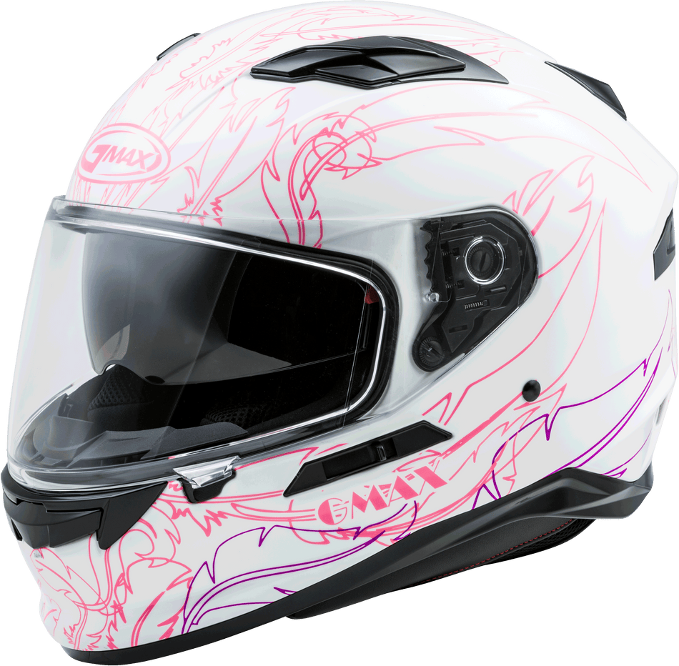 GMAX Ff-98 Full-Face Willow Helmet White/Pink Md G1981015-ECE
