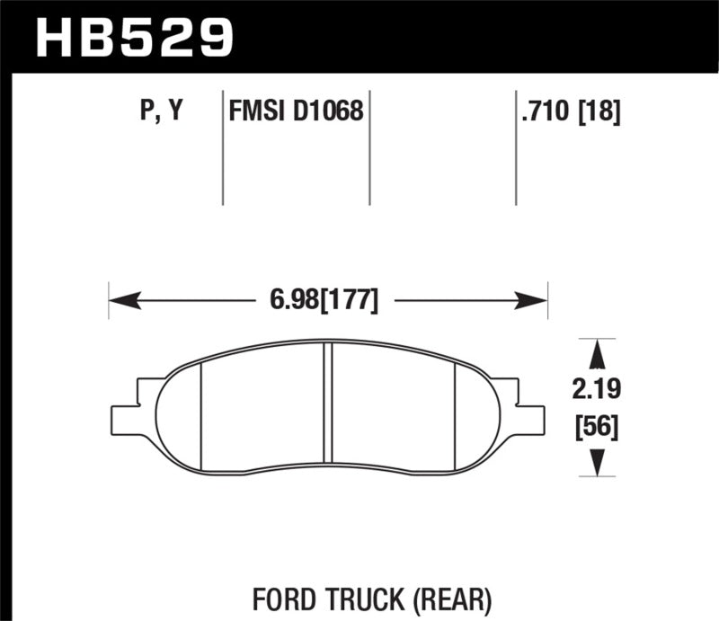 Hawk 05-07 Ford F250/F350 5.4L/6.0L/6.8L LTS Street Rear Brake Pads KHB529Y.710