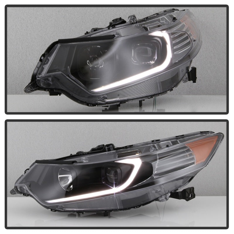 xTune 09-14 Acura TSX Projector Headlights - Light Bar DRL - Black (PRO-JH-ATSX09-LB-BK) 9042218