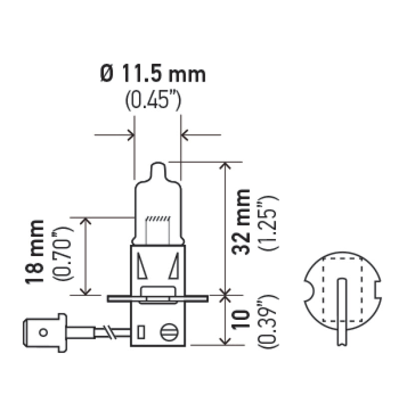 Hella H3 24V/70W PK22s T3.25 Halogen Bulb LAH3 24V