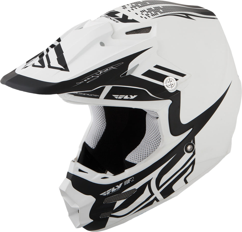 FLY RACING F2 Carbon Dubstep Helmet Matte White/Black 2x 73-40702X