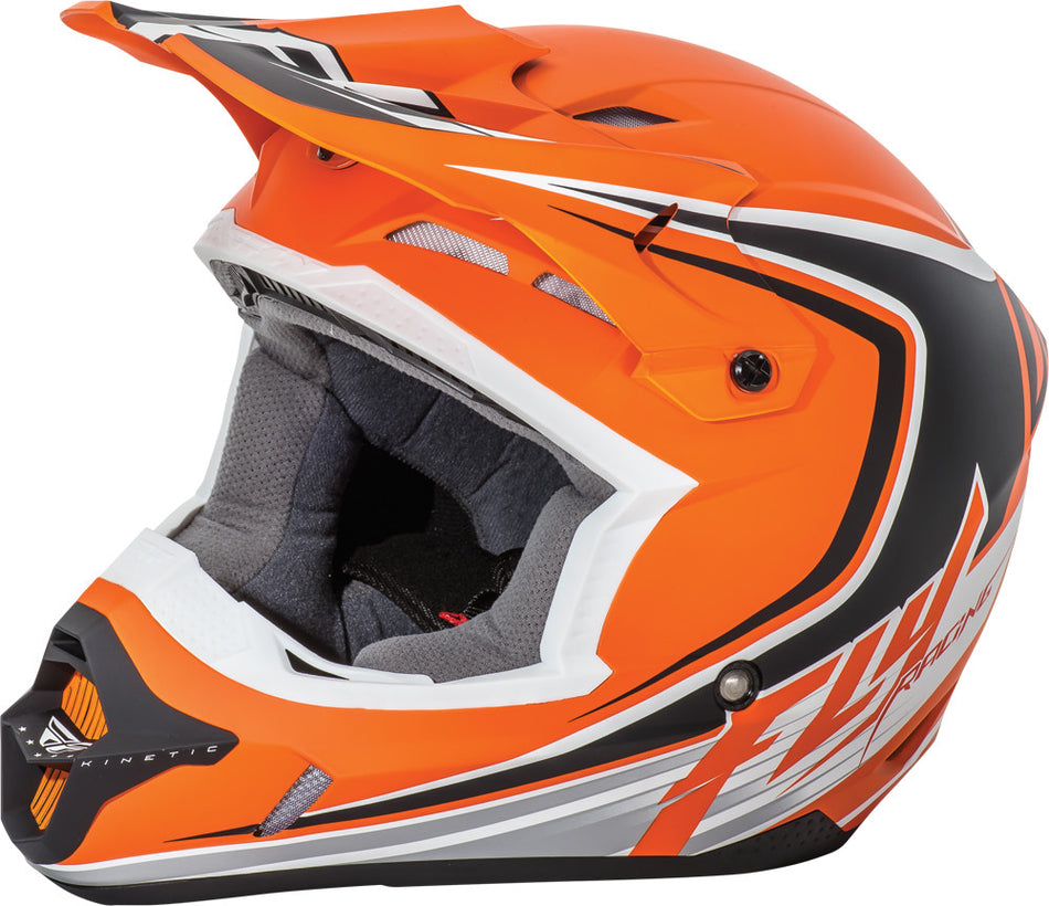 FLY RACING Kinetic Fullspeed Helmet Matte Orange/Black/White Ym 73-3370YM