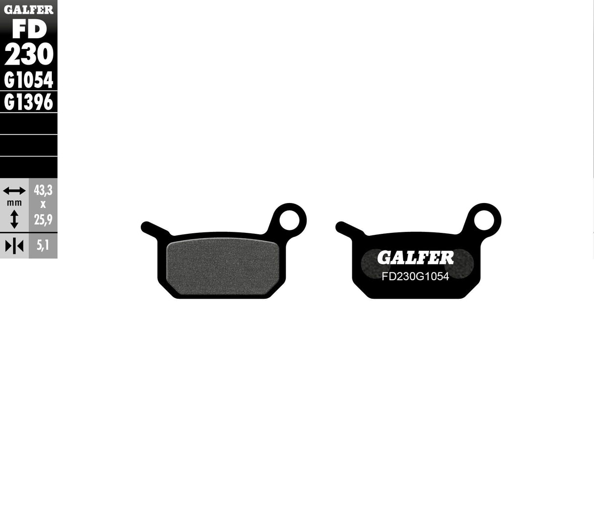 GALFER Brake Pads Semi Metallic Fd230g1054 FD230G1054