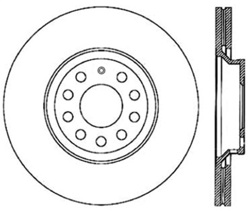 StopTech 09-13 VW CC 3.6L VR6 / 08-09 & 12 Golf R/Golf R32 Drilled Left Rear Rotor 128.33113L