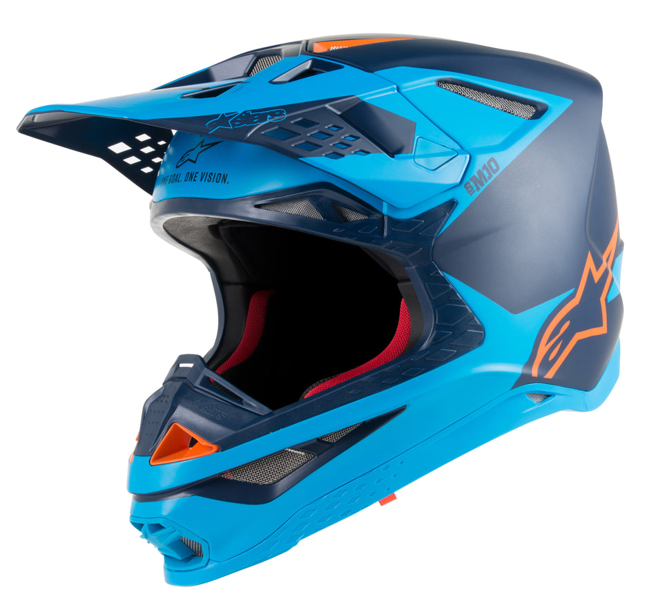ALPINESTARS S.Tech S-M10 Meta Helmet Black/Aqua/Orange Lg 8300419-1174-LG
