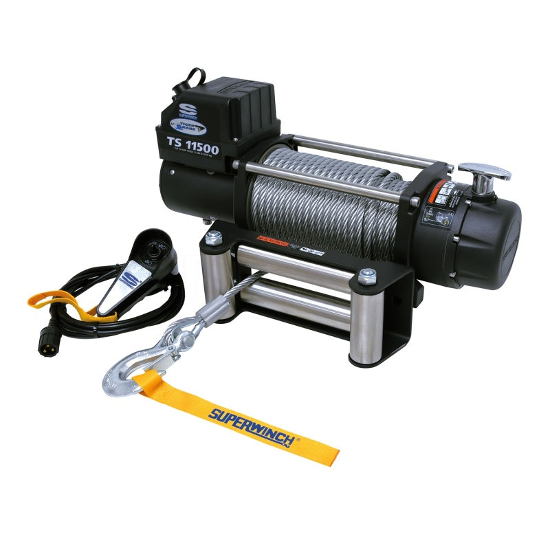 Superwinch 11500 LBS 12V DC 3/8in x 84ft Steel Rope Tiger Shark 11500 Winch 1511200