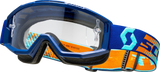 SCOTT Split OTG Goggles - Royal Blue/Orange - Clear Works 2855377436113