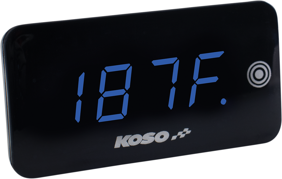 KOSO NORTH AMERICA Pantalla táctil digital súper delgada - Voltímetro y medidor de temperatura - Dígitos azules BA068040