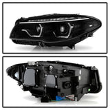 Spyder BMW 5 Series F10 11-13 Xenon/HID AFS Projector Headlights - Black PRO-YD-BMWF10HIDAFS-SEQ-BK 5088208