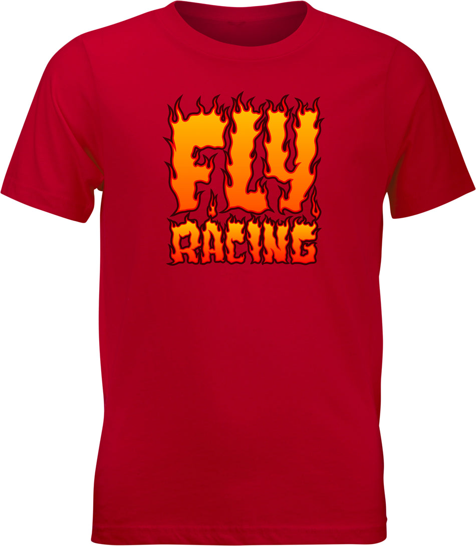 FLY RACING Youth Fly Fire Tee Red Yl 352-0656YL