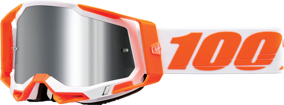 100% Racecraft 2 Goggle Orange Mirror Slvr Flash Lens 50010-00013