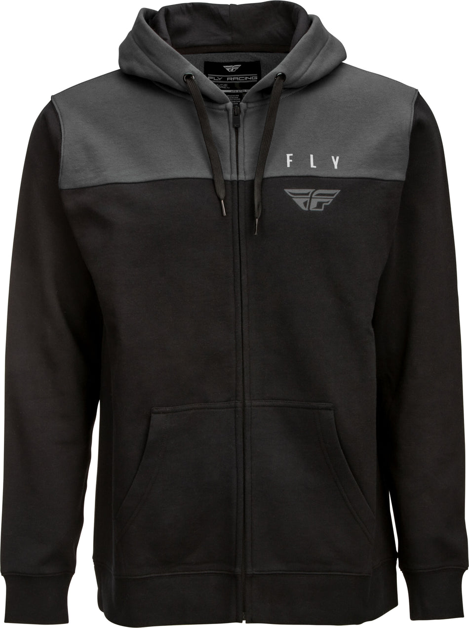 FLY RACING Fly Horizontal Zip Up Hoodie Black/Charcoal Md 354-0252M